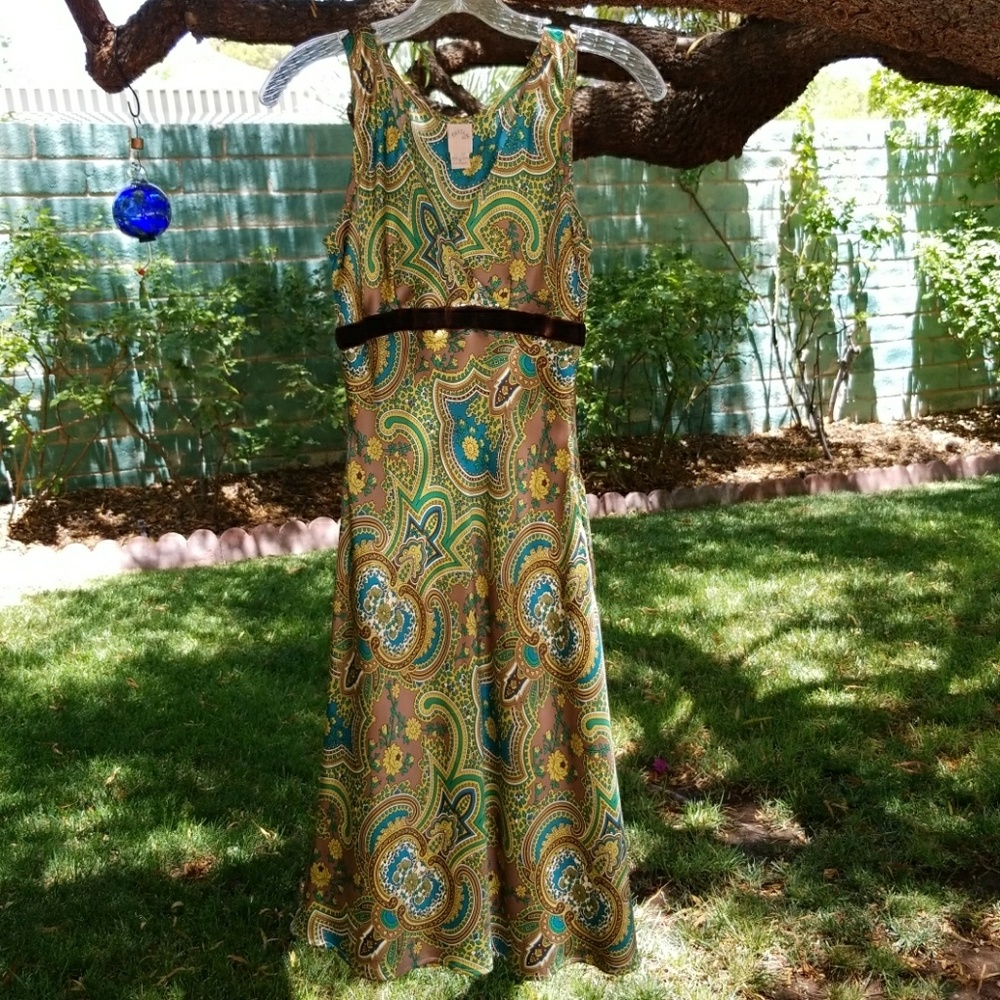 SOLD! EUC silk paisley summer dress sz 2 - Picture 1 of 6